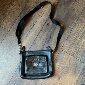 Coach black leather crossbody small